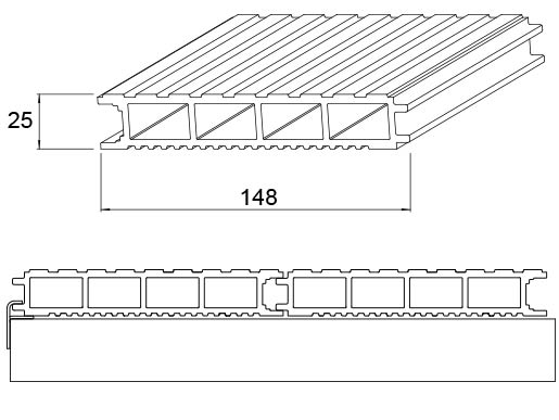 Узел устройства террасной доски dwg