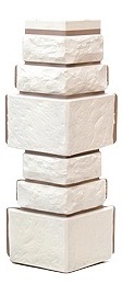 Угол наружный T-SIDING Дикий камень Белый 1013 450 мм x 150 мм