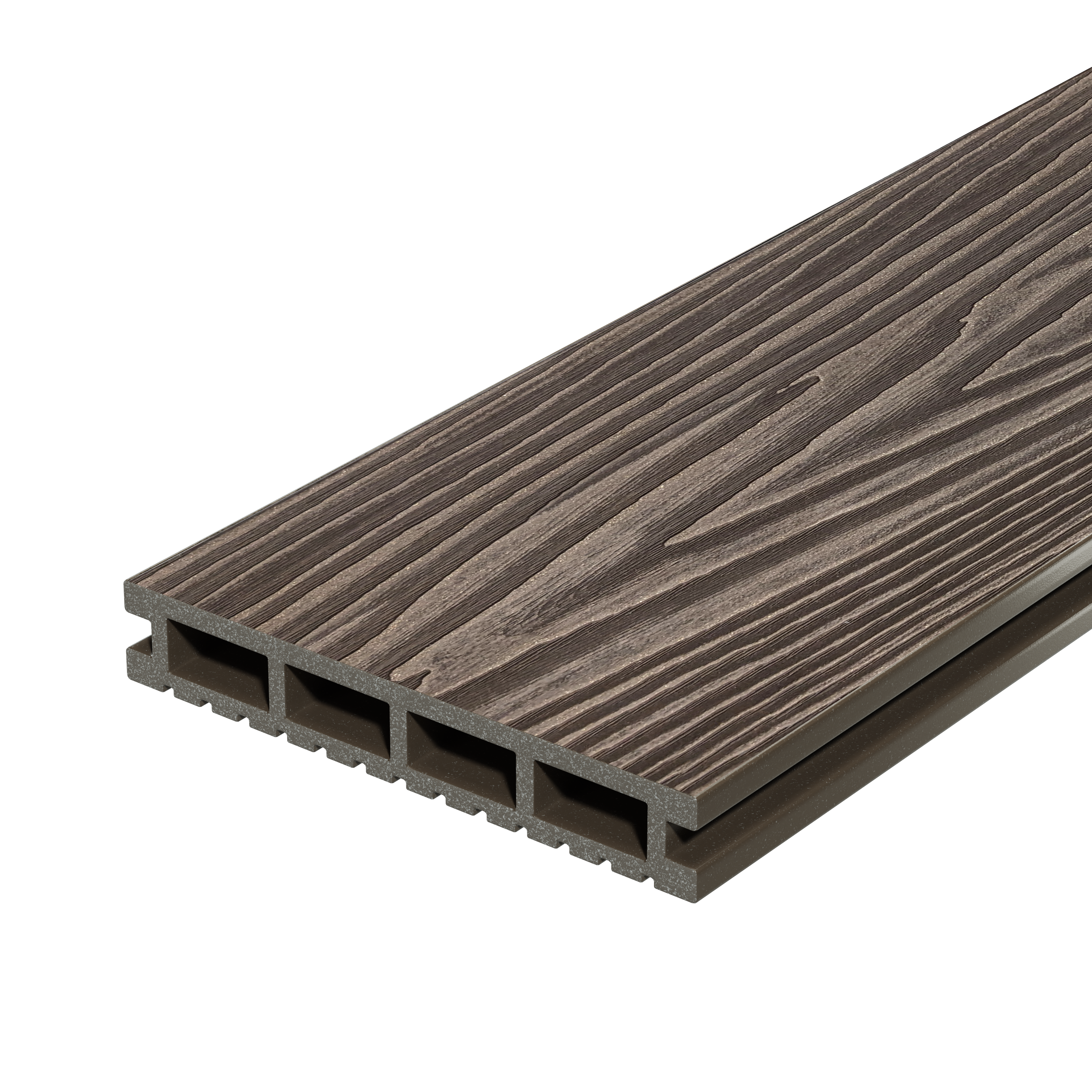 Террасная доска ДПК Decking Urban (D) 3 м Тёмный орех | Венге