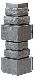 Угол наружный T-SIDING Дикий камень Серый 7037 450 мм x 150 мм