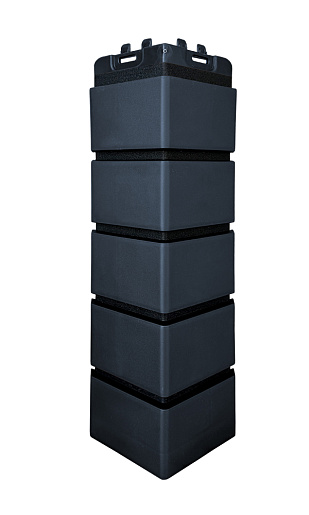 Угол наружный Grand Line Клинкерный кирпич Дизайн Графит со швом RAL 9005 390 мм x 120х120 мм