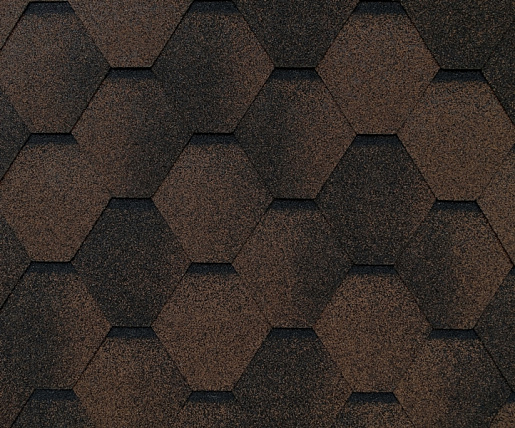 Мягкая кровля RoofShield Фемели Эко Лайт Стандарт Коричневый с оттенением 1000 мм x 317 мм