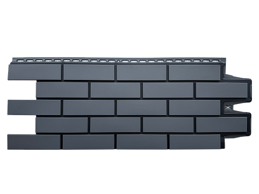 Фасадные панели Grand Line Клинкерный кирпич Дизайн Графит со швом RAL 9005 968 мм x 390 мм