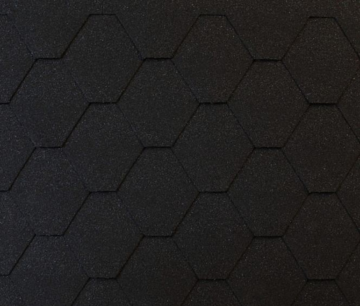 Мягкая кровля RoofShield Фемели Эко Лайт Стандарт Графитно-черный 1000 мм x 317 мм