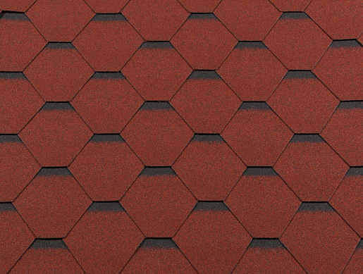 Гибкая черепица RoofShield Классик Стандарт Красный с оттенением 1000 мм x 317 мм