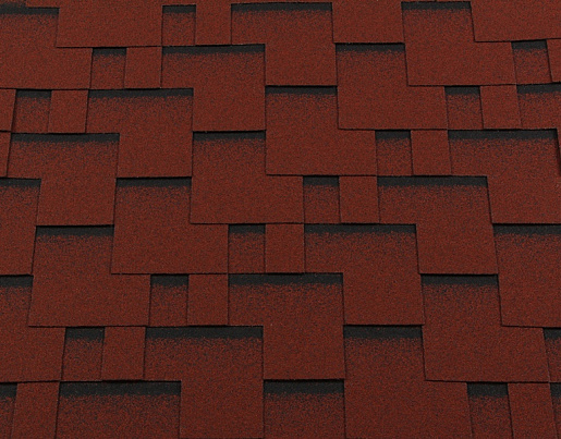 Гибкая черепица RoofShield Классик Модерн Красный с оттенением 1000 мм x 317 мм