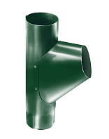 Тройник трубы 90 мм металл водостока Grand Line 125/90 mm RAL 6005 Зелёный мох