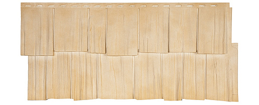 Фасадные панели T-SIDING Сайдинг ЭКО-2 Щепа Кедр 1020 мм x 470 мм
