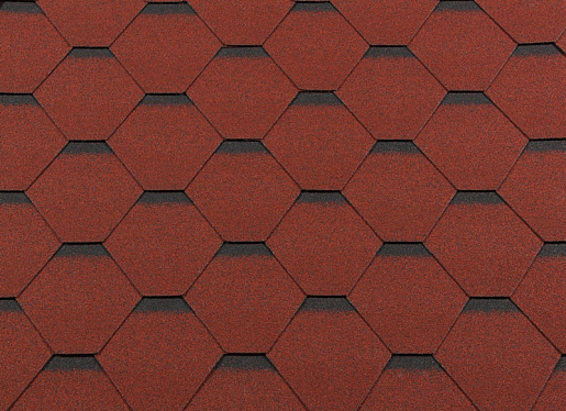 Гибкая черепица RoofShield Премиум Стандарт Красный с оттенением 1000 мм x 317 мм