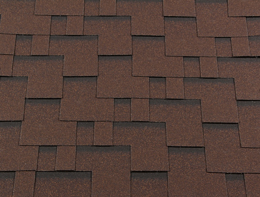Гибкая черепица RoofShield Классик Модерн Коричневый с оттенением 1000 мм x 317 мм