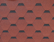 Битумная черепица RoofShield Фемели Лайт Стандарт Красный с оттенением в Обнинске 1000 мм x 317 мм