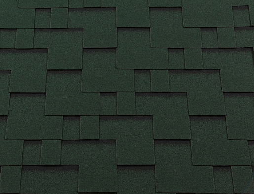 Гибкая черепица RoofShield Классик Модерн Зеленый с оттенением 1000 мм x 317 мм