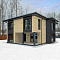 Фасадные панели Grand Line Состаренный кирпич Дизайн Графит со швом RAL 9005 , фото 