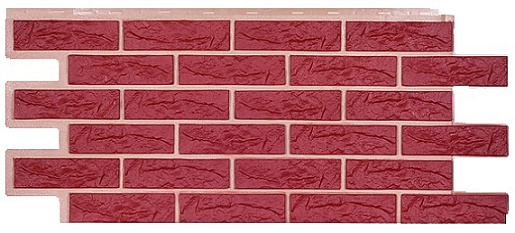 Фасадные панели T-SIDING (Техоснастка) Лондон Брик Бордовый 3009 1 090 мм x 455 мм