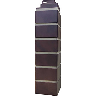 Угол наружный FineBer Кирпич облицовочный 3D Коричневый-чёрный