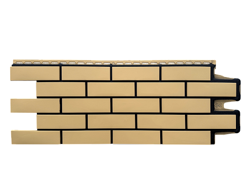Фасадные панели Grand Line Клинкерный кирпич Дизайн Песочный со швом RAL 9005 968 мм x 390 мм