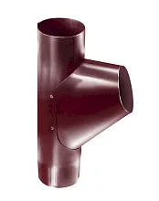 Тройник трубы 90 мм металл водостока Grand Line 125/90 mm RAL 3005 Красное вино