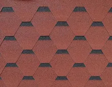 Битумная черепица RoofShield Фемели Лайт Стандарт Красный с оттенением в Обнинске