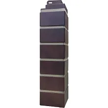 Угол наружный FineBer Кирпич облицовочный 3D Коричневый-чёрный