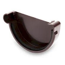 Заглушка правая ПВХ водостока Galeco PVC 124/80 Тёмно-коричневый