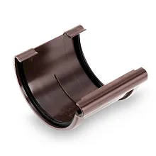 Соединитель желоба ПВХ водостока Galeco PVC 124/80 Тёмно-коричневый в Обнинске