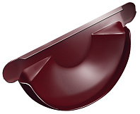Заглушка желоба универсальная 125 мм металл водостока Grand Line 125/90 mm RAL 3005 Красное вино